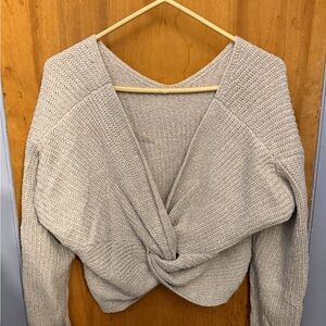 Knit Twist reversable Sweater in Gray
